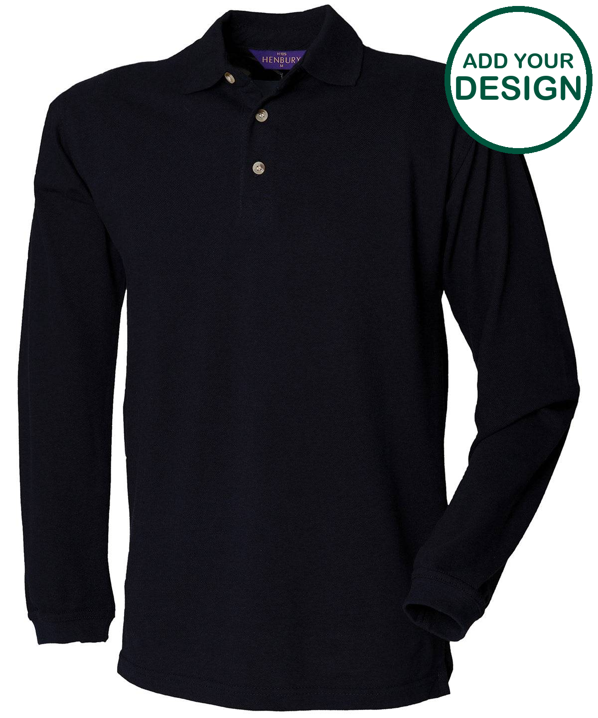 Long sleeve cotton polo shirt