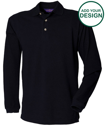 Long sleeve cotton polo shirt