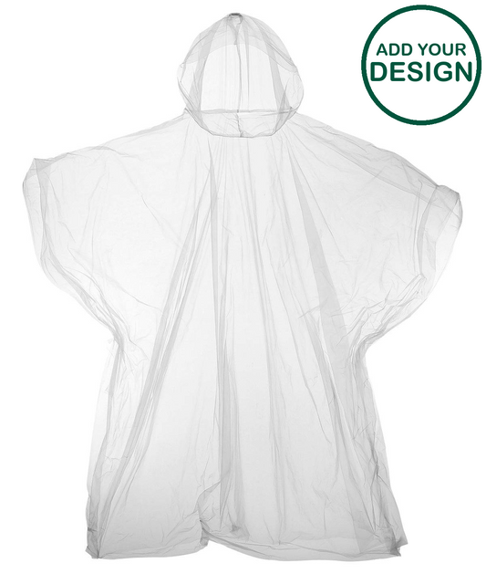 Kids emergency hooded plastic poncho