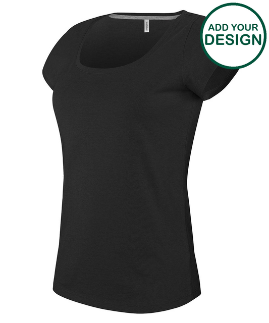 Ladies’ boat neck short-sleeved T-shirt