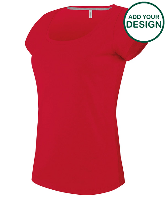 Ladies’ boat neck short-sleeved T-shirt