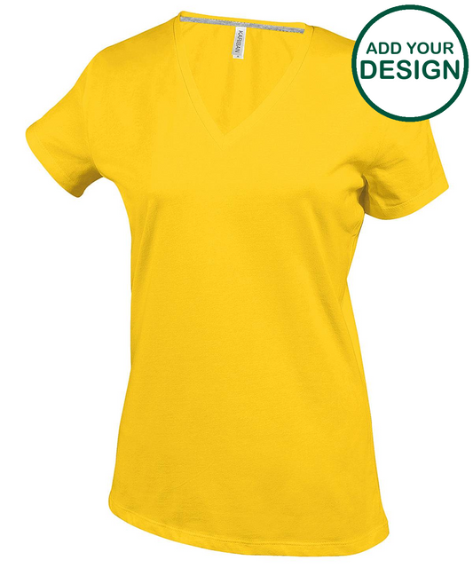 Ladies' short-sleeved V-neck T-shirt