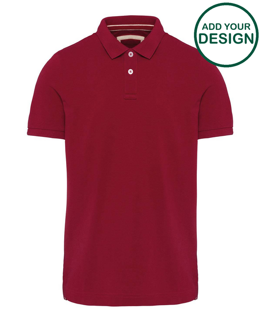 Men's vintage short sleeve polo shirt