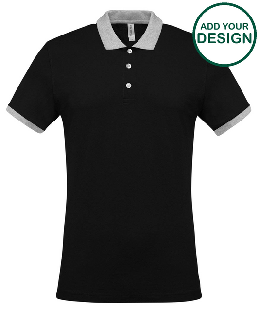 Two-tone piqué polo shirt