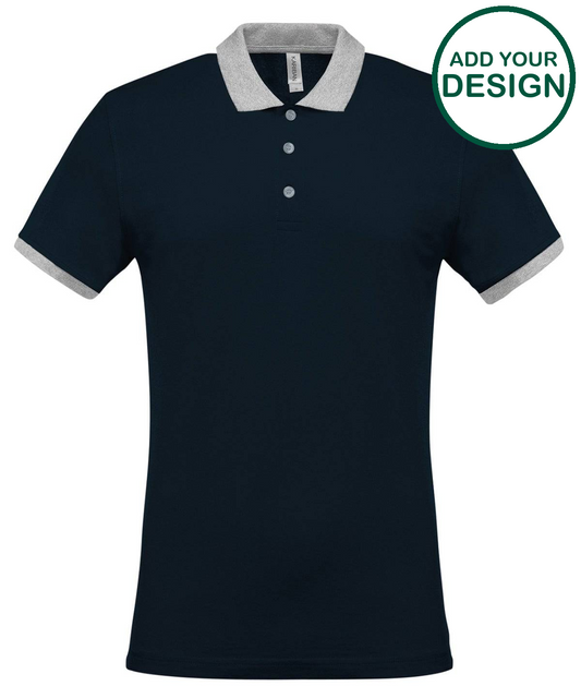 Two-tone piqué polo shirt