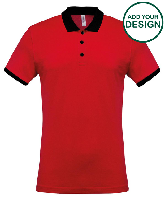 Two-tone piqué polo shirt