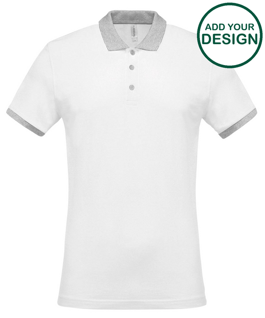 Two-tone piqué polo shirt