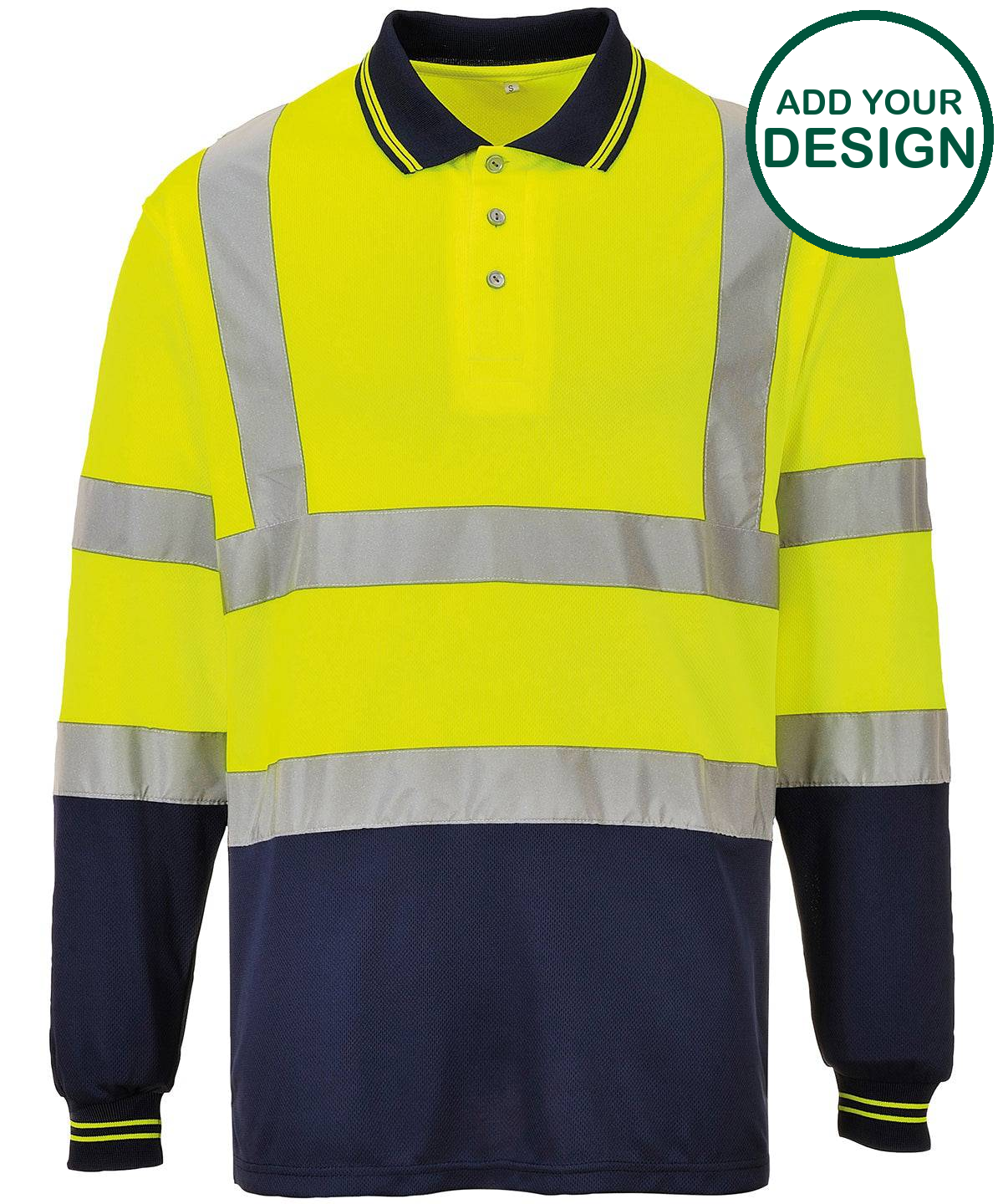 Two-tone long sleeve polo (S279)