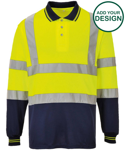 Two-tone long sleeve polo (S279)