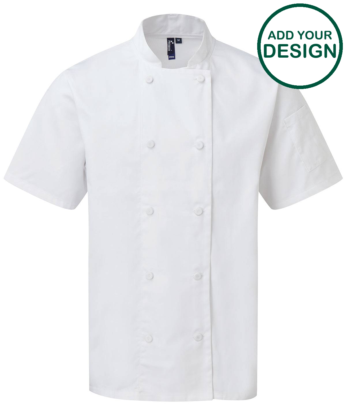 Premier - Chefs Coolchecker® short sleeve jacket - White - Add Your De ...