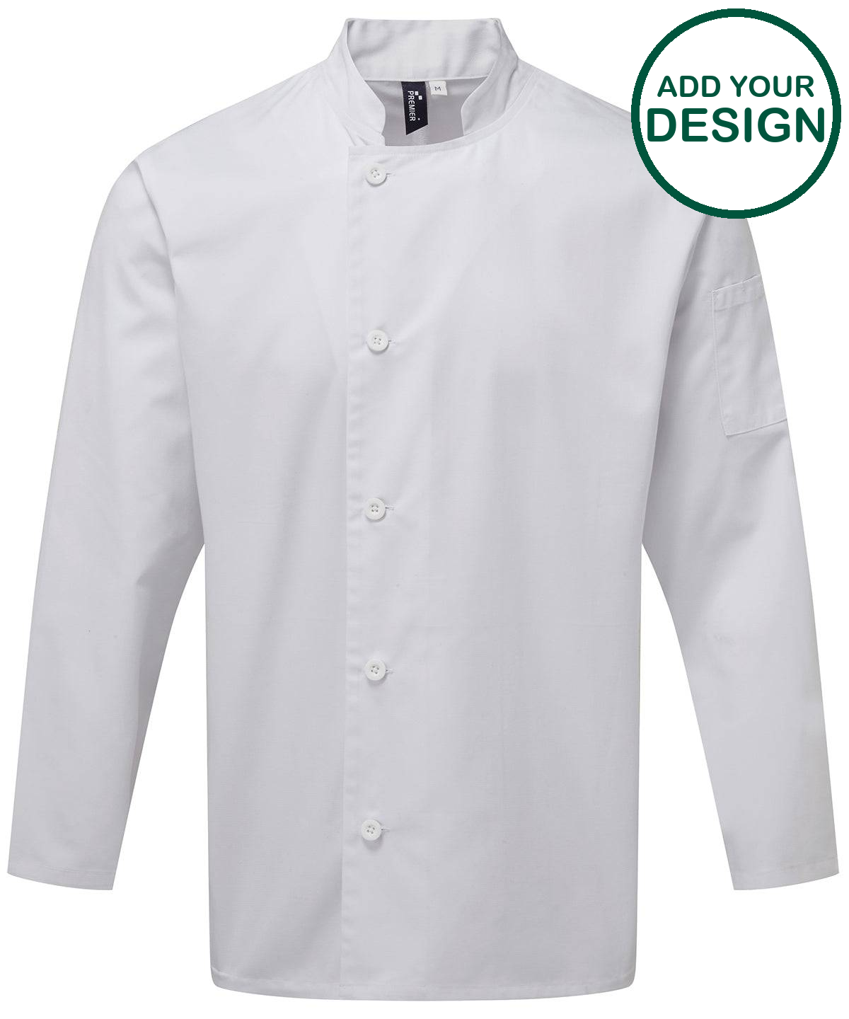 Premier - Chef's essential long sleeve jacket - White - Add Your Desig ...