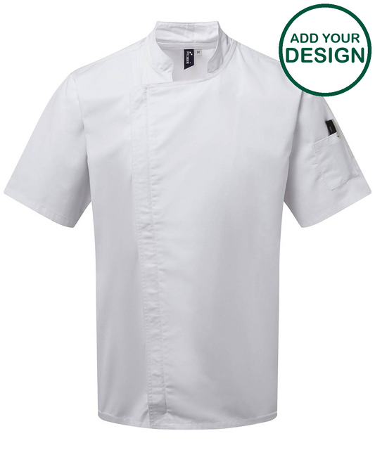 Chef's zip-close short sleeve jacket