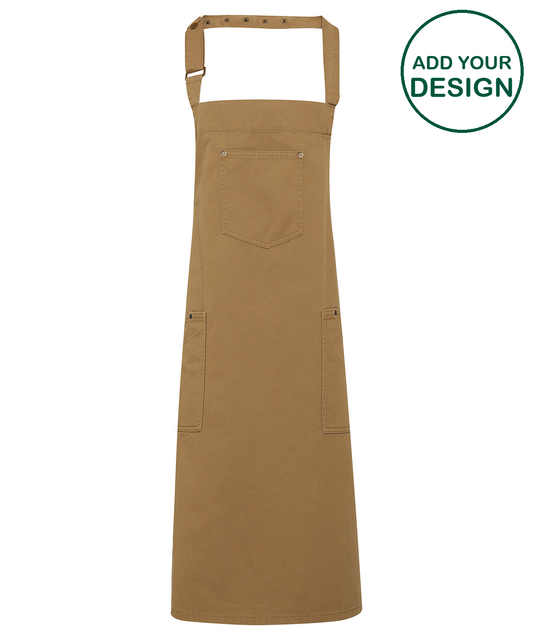 Chino cotton bib apron