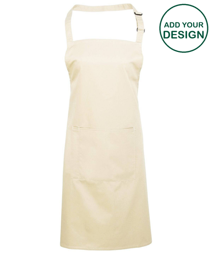 Colours bib apron with pocket