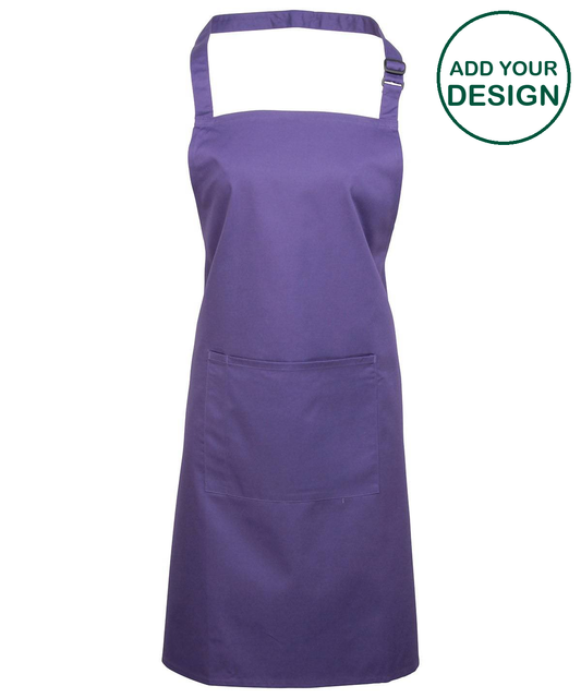 Colours bib apron with pocket