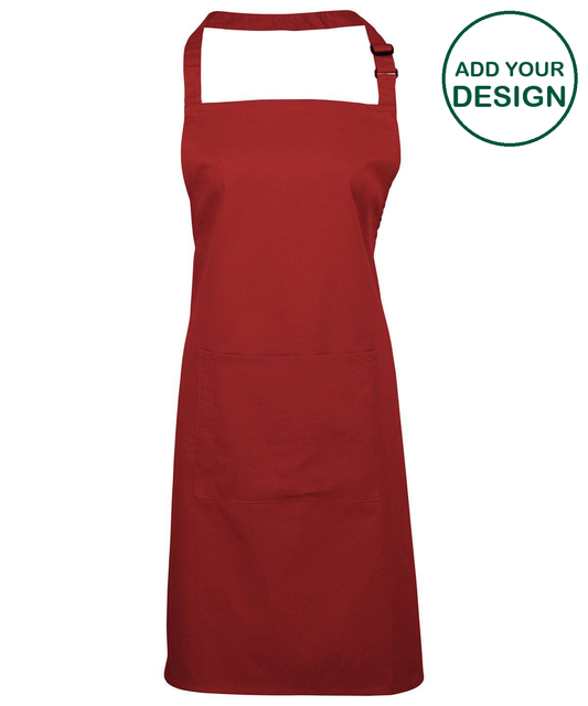 Colours bib apron with pocket