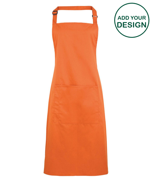 Colours bib apron with pocket