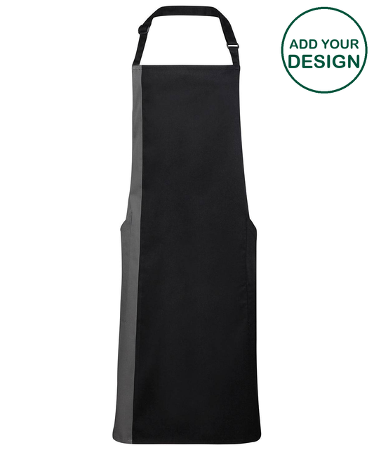 Contrast bib apron