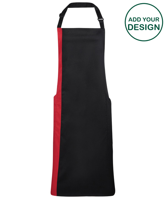 Contrast bib apron