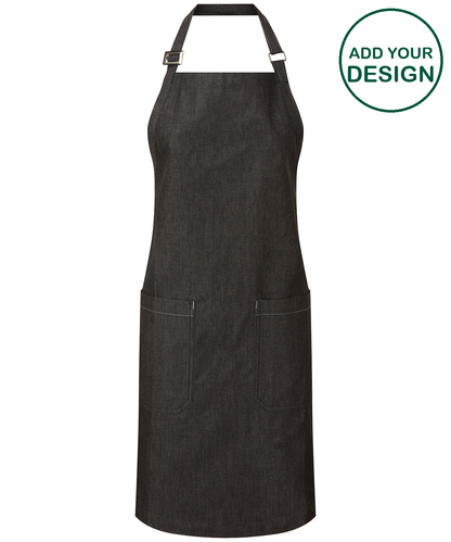 Cotton denim bib apron, organic and Fairtrade certified