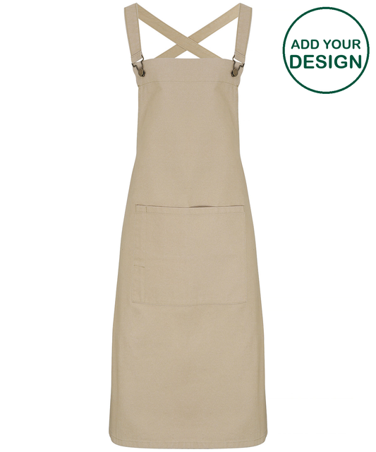 Cross back 'barista' bib apron