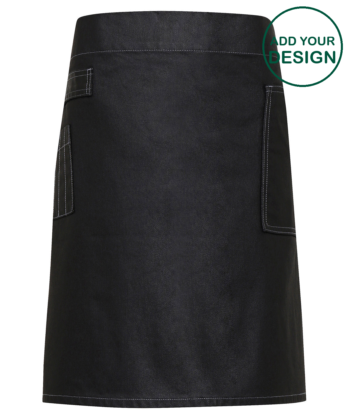 Division waxed-look denim waist apron