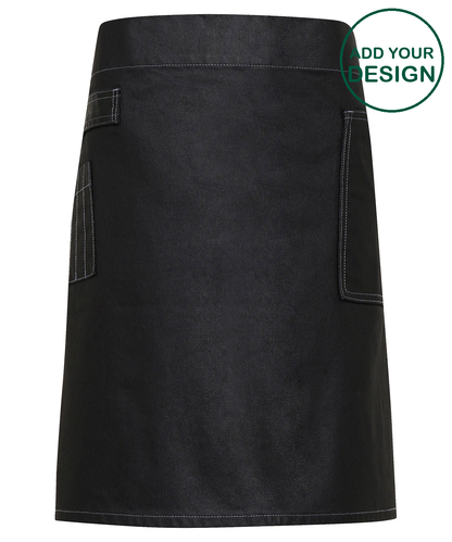 Division waxed-look denim waist apron