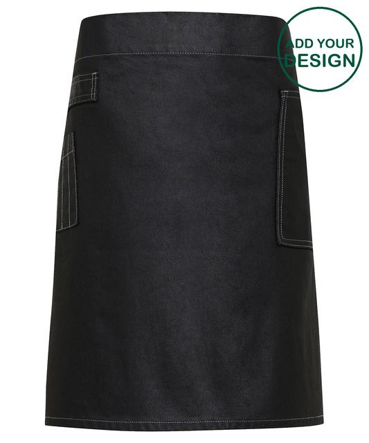 Division waxed-look denim waist apron