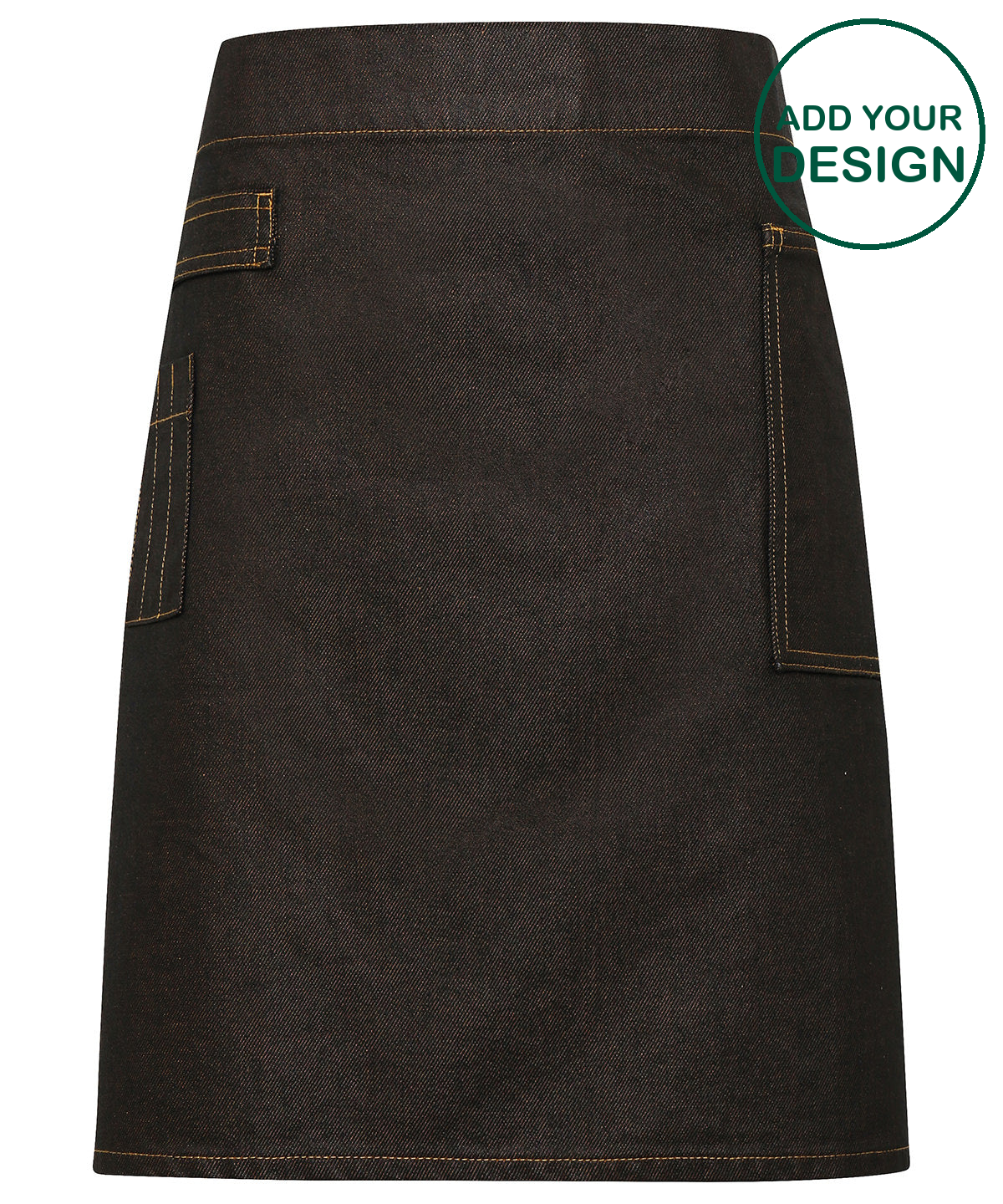 Division waxed-look denim waist apron