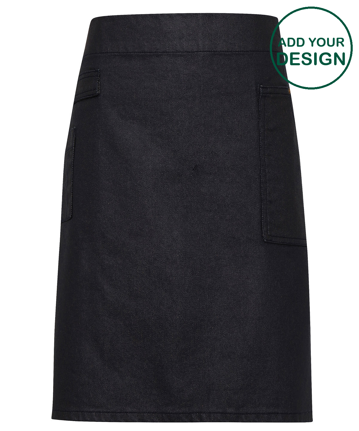 Division waxed-look denim waist apron