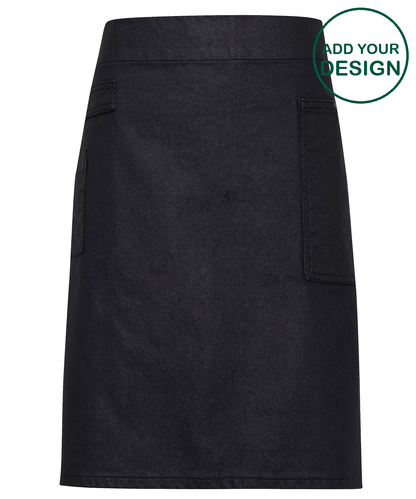 Division waxed-look denim waist apron