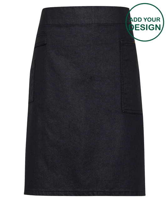 Division waxed-look denim waist apron