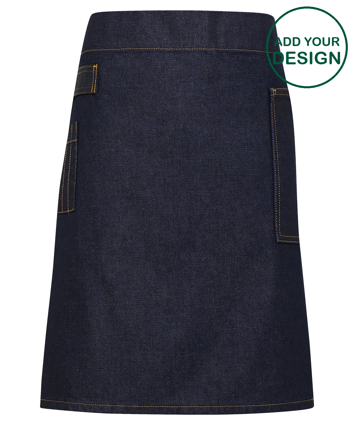 Division waxed-look denim waist apron