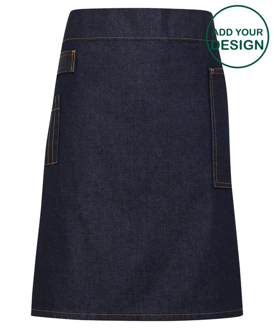 Division waxed-look denim waist apron