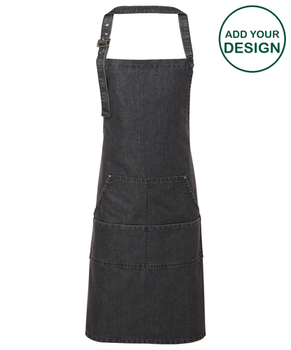 Jeans stitch bib apron