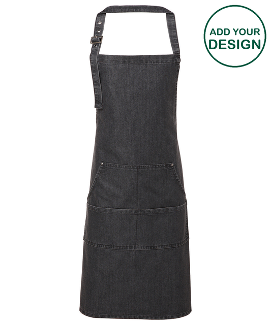 Jeans stitch bib apron