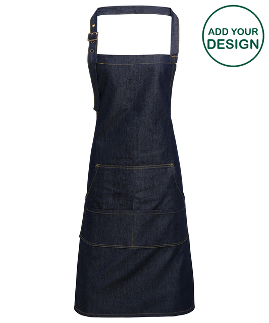 Jeans stitch bib apron