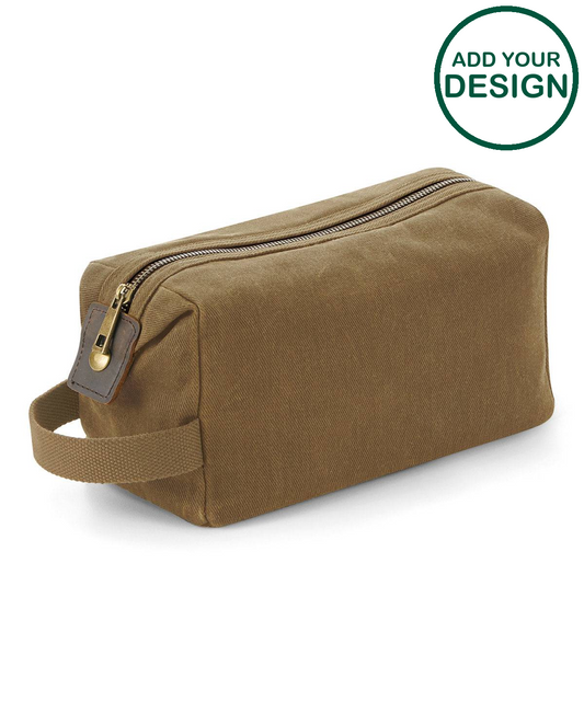 Heritage waxed canvas wash bag