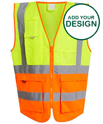 Gilet haute visibilité professionnel Regatta - Jaune/Orange - Ajoutez votre logo