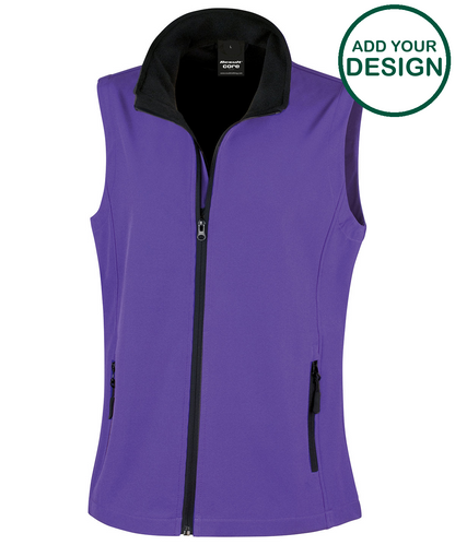 Women's printable softshell bodywarmer