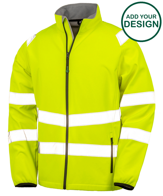 Recycled 2-layer printable safety softshell