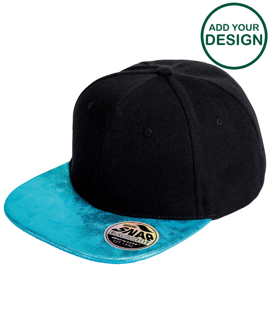 Bronx glitter flat peak snapback cap