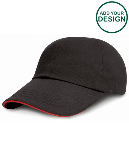 Junior low-profile heavy brushed cotton cap with sandwich peak
