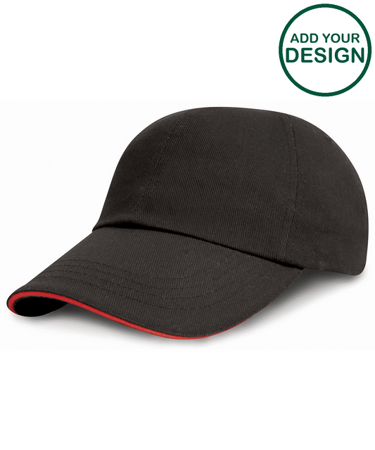 Low-profile heavy brushed cotton cap with sandwich peak