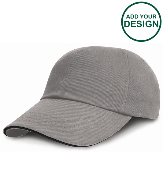 Low-profile heavy brushed cotton cap with sandwich peak
