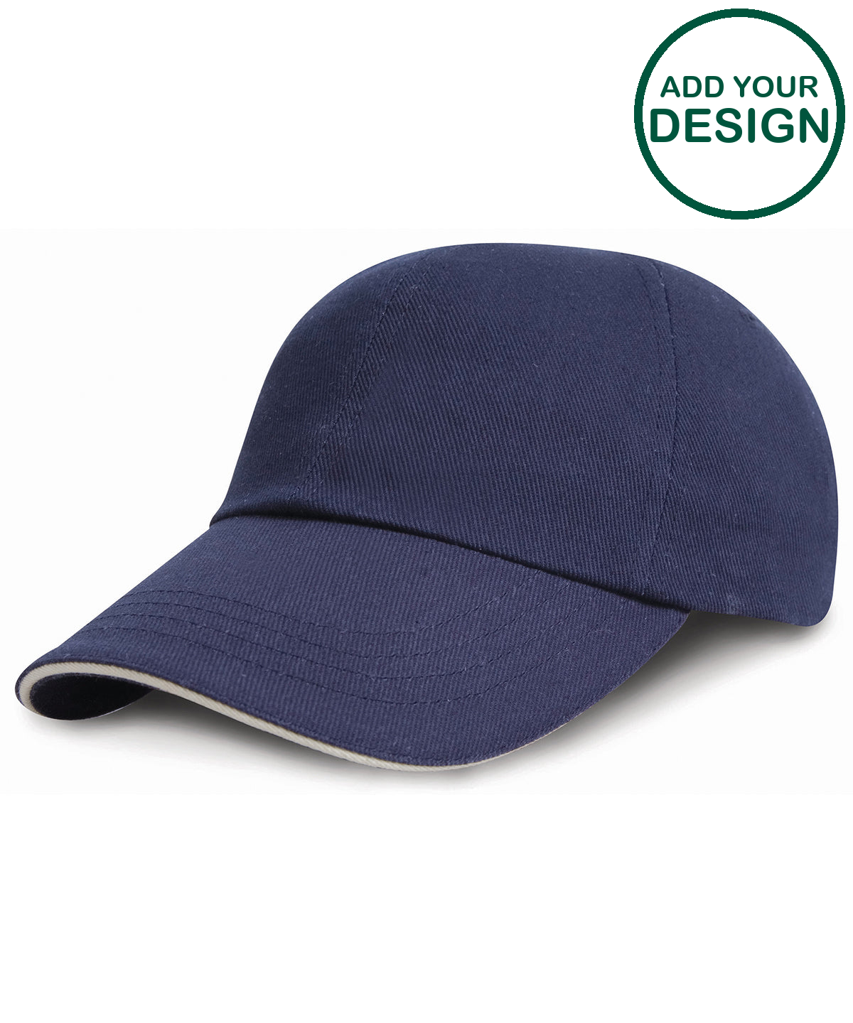 Low-profile heavy brushed cotton cap with sandwich peak