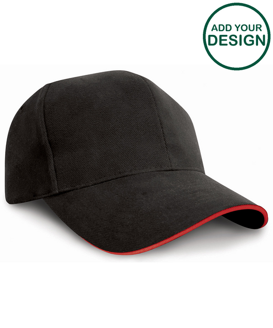 Pro-style heavy cotton cap with sandwich peak