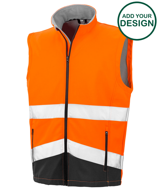 Printable safety softshell gilet