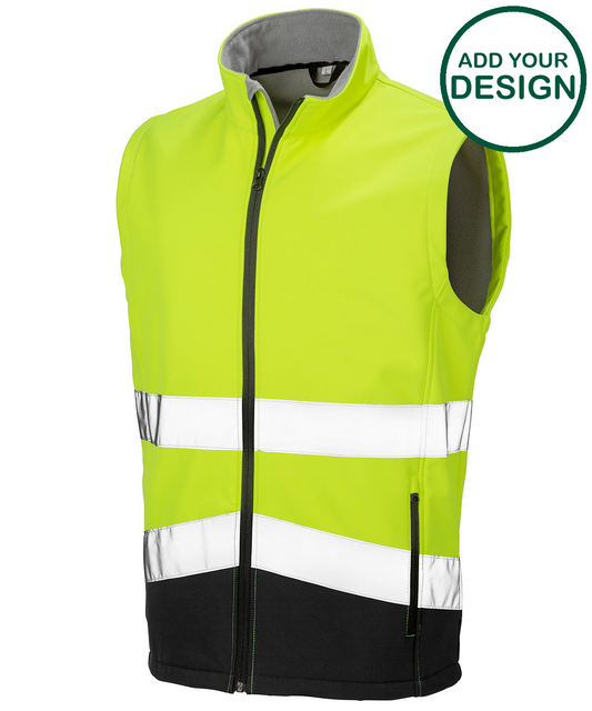 Printable safety softshell gilet