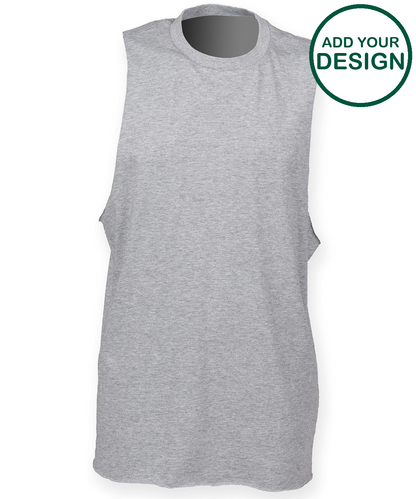High neck slash armhole vest
